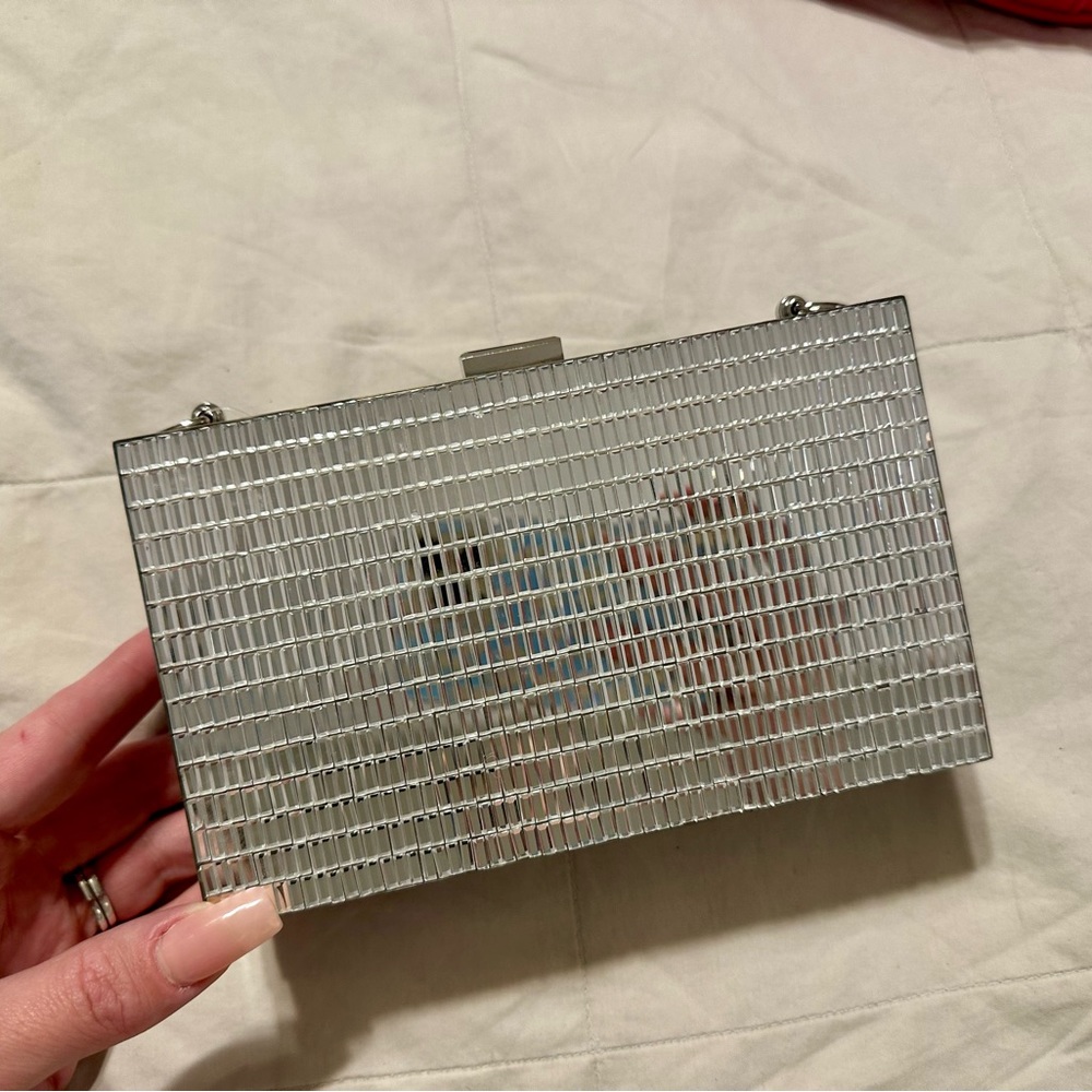 Windsor mirrored and clear cross body with chain